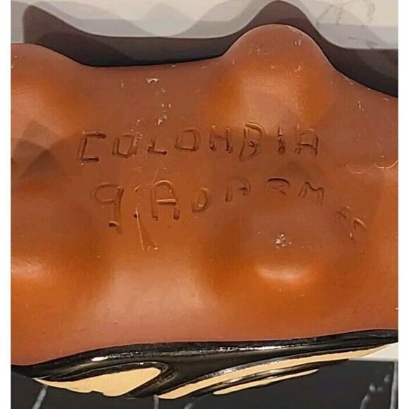 Bull Studio Art Pottery Figurine from Columbia Metallic Glaze Handmade Signed - Picture 10 of 10